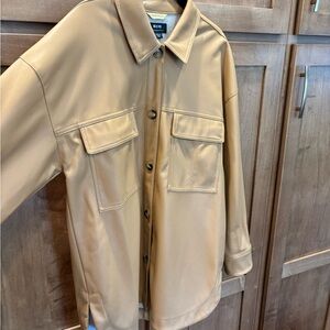 Maeve Butterscotch Faux Leather Shacket